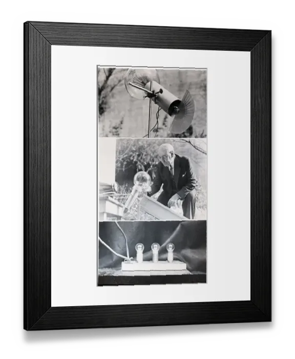 Framed Print : Solar Energy Machine and Inventor Framed Print : Solar Energy Machine and Inventor