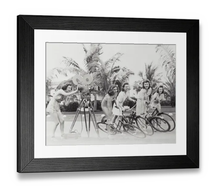 Framed Print : Women Preparing for Bicycle Sweepstakes Framed Print : Women Preparing for Bicycle Sweepstakes