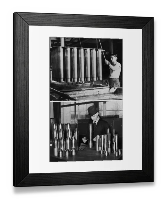 Framed Print : GM Worker with Die for 105-MM Shells Framed Print : GM Worker with Die for 105-MM Shells