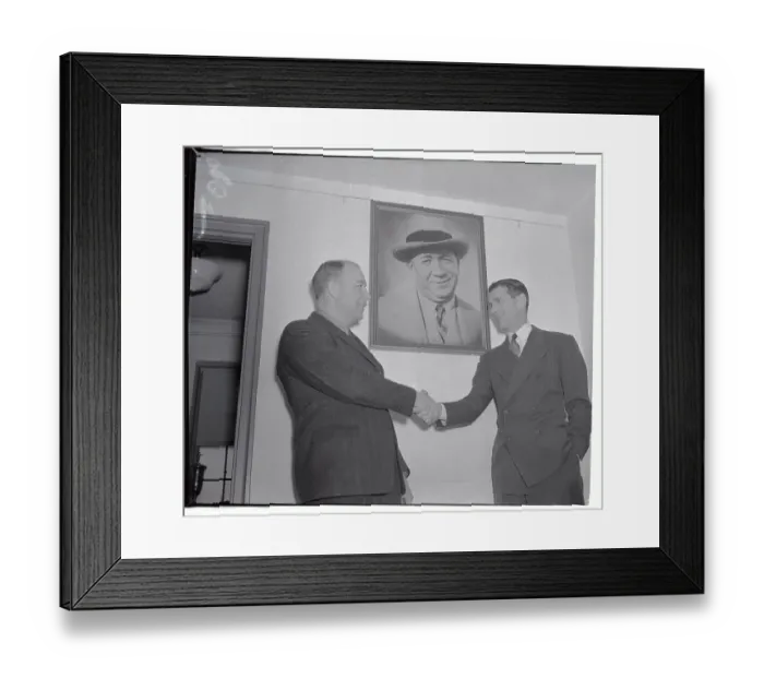 Framed Print : Elmer Hayden Shaking Hand of Joe Boland Framed Print : Elmer Hayden Shaking Hand of Joe Boland