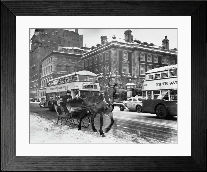 Framed Print : Fifth Avenue & 90th Street Sleigh Ride Framed Print : Fifth Avenue & 90th Street Sleigh Ride