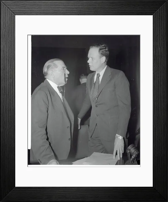 Framed Print : Charles Lindbergh Chatting with Sol Bloom Framed Print : Charles Lindbergh Chatting with Sol Bloom