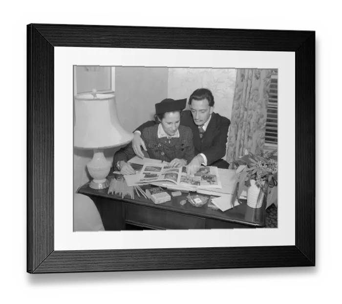 Framed Print : Salvador Dali and Wife Gala Reading Together Framed Print : Salvador Dali and Wife Gala Reading Together