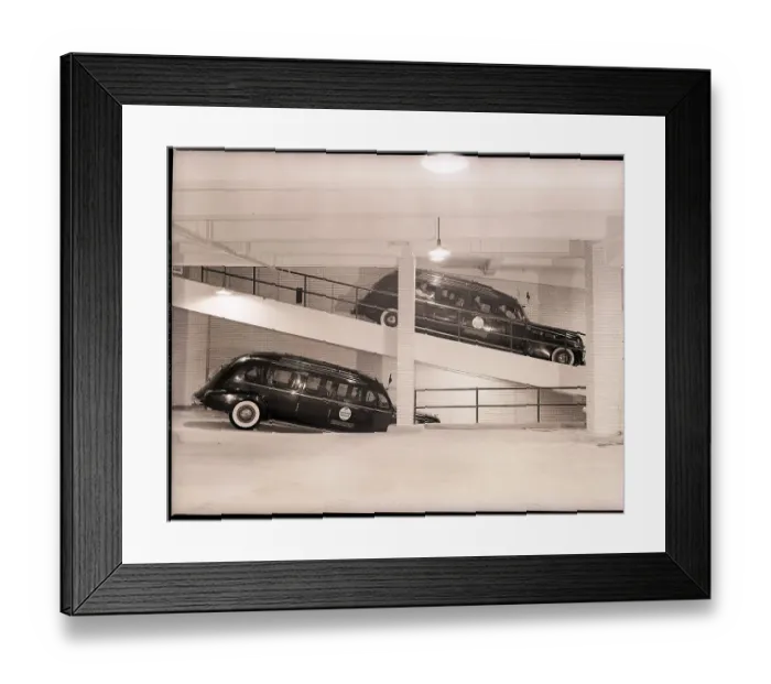 Framed Print : Limousines in Basement of Airport Terminal Framed Print : Limousines in Basement of Airport Terminal