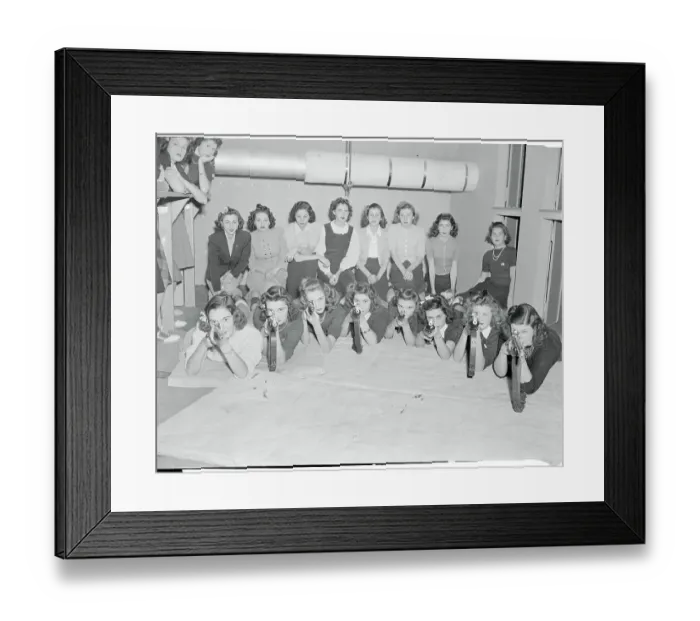 Framed Print : Girls Training for National Defense Framed Print : Girls Training for National Defense