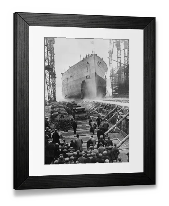 Framed Print : Britain Launches a Super Battleship Framed Print : Britain Launches a Super Battleship