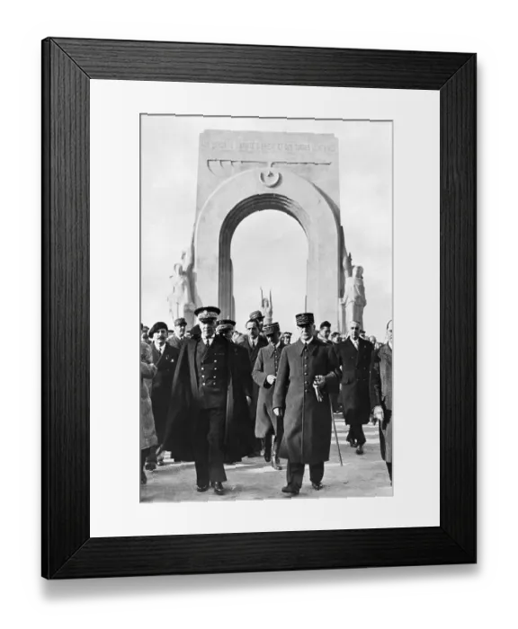 Framed Print : Petain and Darlan Leave French War Memorial Framed Print : Petain and Darlan Leave French War Memorial