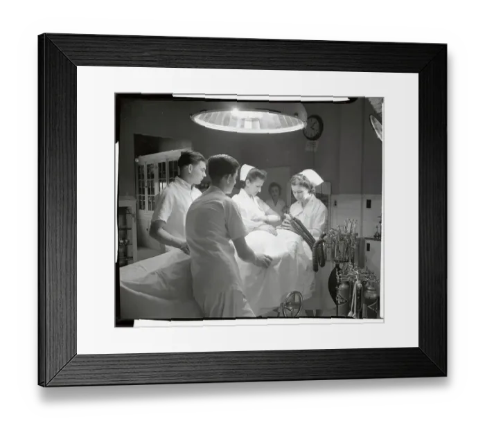 Framed Print : Nurses and Soldiers Preparing Patient for Operation Framed Print : Nurses and Soldiers Preparing Patient for Operation