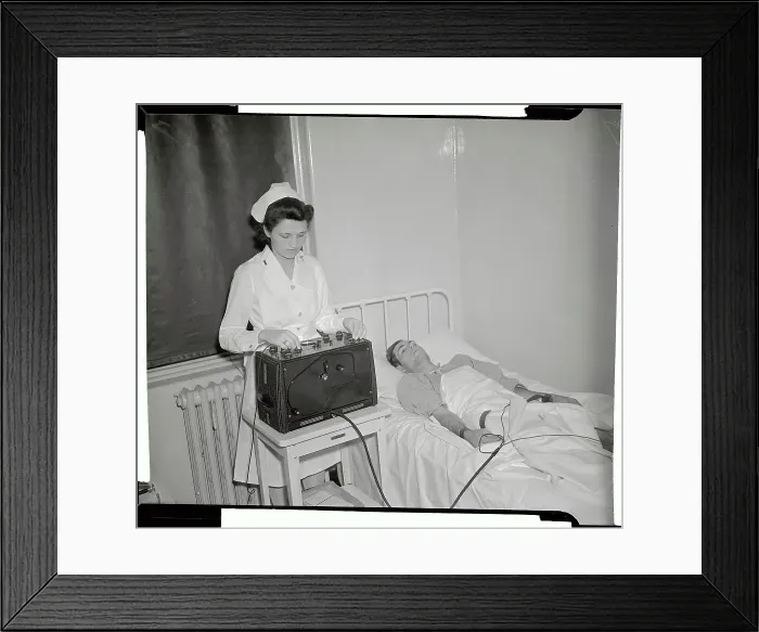 Framed Print : Nurse Getting X-Ray of Patient's Heart Framed Print : Nurse Getting X-Ray of Patient's Heart