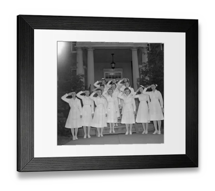 Framed Print : Group of Army Nurses Saluting Framed Print : Group of Army Nurses Saluting