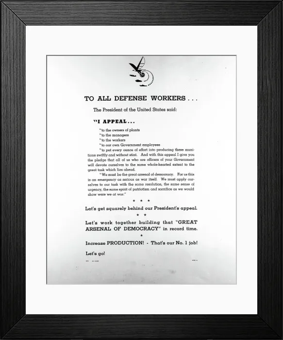 Framed Print : Defense Commission Poster