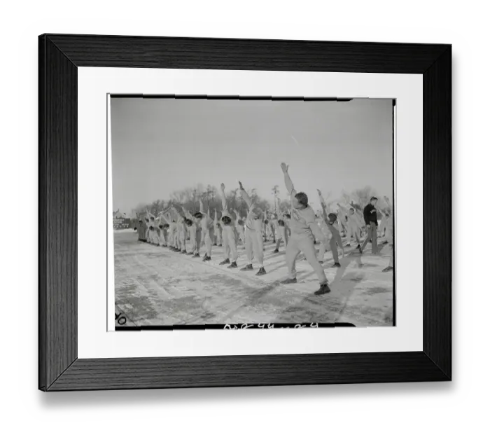 Framed Print : Students Exercising Outdoors Framed Print : Students Exercising Outdoors