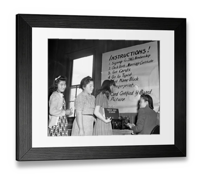 Framed Print : Japanese Being Certified as U.S. Citizens Framed Print : Japanese Being Certified as U.S. Citizens