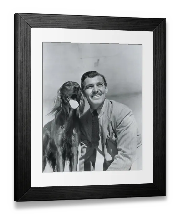 Framed Print : Clark Gable with His Dog Lord Reily Framed Print : Clark Gable with His Dog Lord Reily