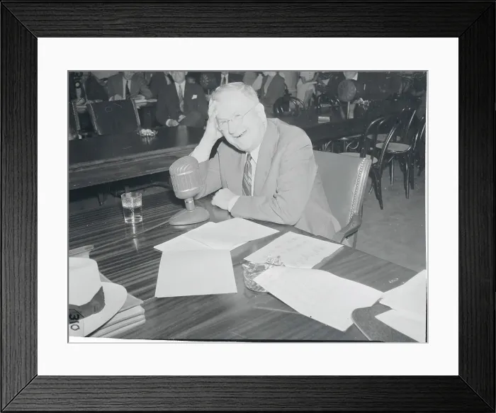 Framed Print : Portrait of Harold L. Ickes Smiling at Hearing Framed Print : Portrait of Harold L. Ickes Smiling at Hearing