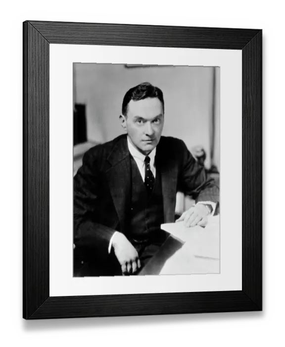 Framed Print : Portrait of Walter Lippmann Sitting at Desk