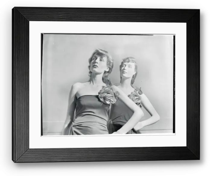 Framed Print : Woman Posing with Mannequin Framed Print : Woman Posing with Mannequin