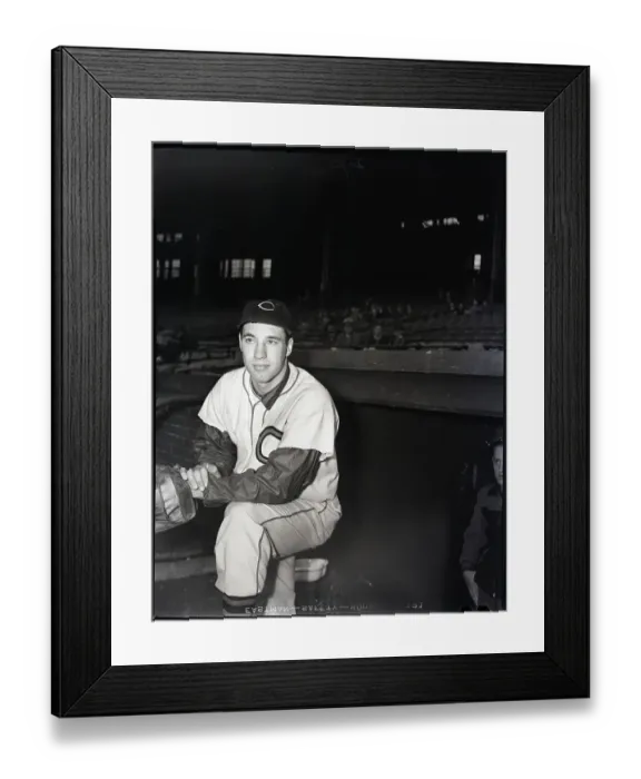 Framed Print : Bob Feller Seated, In Uniform Framed Print : Bob Feller Seated, In Uniform