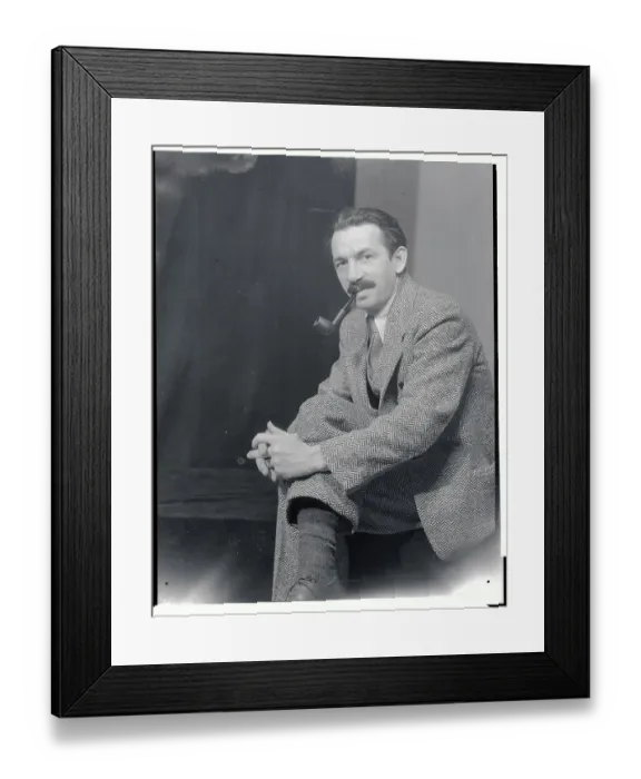 Framed Print : Thomas Hart Benton Sitting with his Pipe Framed Print : Thomas Hart Benton Sitting with his Pipe