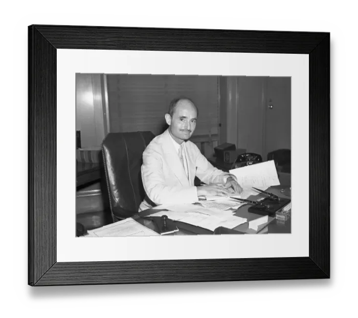 Framed Print : United States Attorney General Francis Biddle at His Desk Framed Print : United States Attorney General Francis Biddle at His Desk