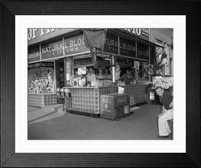 Framed Print : Newstand. 1941-The stationary store where Murder Inc. met regularly Framed Print : Newstand. 1941-The stationary store where Murder Inc. met regularly