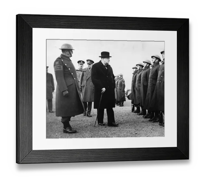 Framed Print : Winston Churchill Inspecting Squad Framed Print : Winston Churchill Inspecting Squad