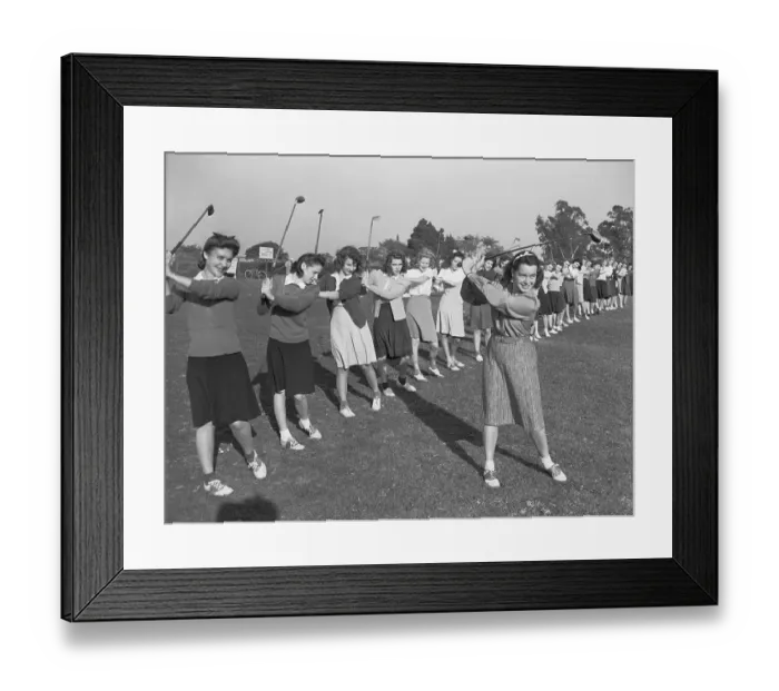 Framed Print : Betty Nicks Newell Teaching Golf Club Usage Framed Print : Betty Nicks Newell Teaching Golf Club Usage