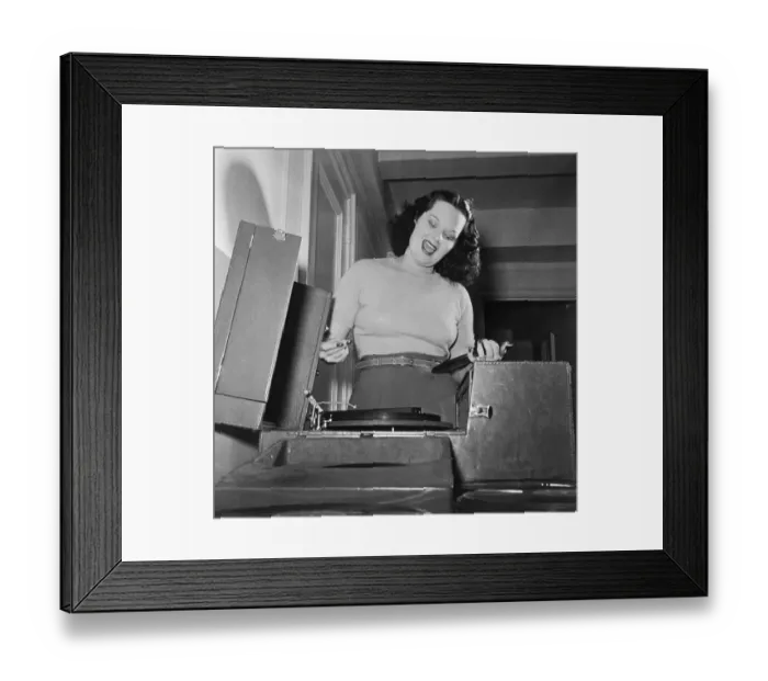 Framed Print : Virginia Hill Playing Rumba Records Framed Print : Virginia Hill Playing Rumba Records