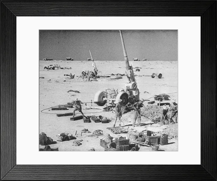 Framed Print : British Artillery Prepares for Bombardment in North Africa Framed Print : British Artillery Prepares for Bombardment in North Africa
