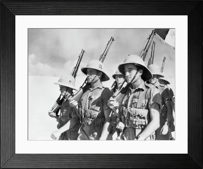 Framed Print : Soldiers With Helmets, Rifles Framed Print : Soldiers With Helmets, Rifles