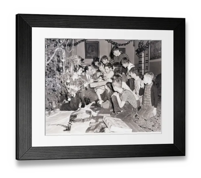 Framed Print : Actor Basil Rathbone Playing Santa