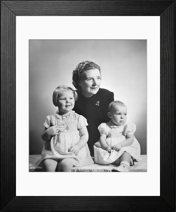 Framed Print : Princess Juliana with Her Daughters Framed Print : Princess Juliana with Her Daughters
