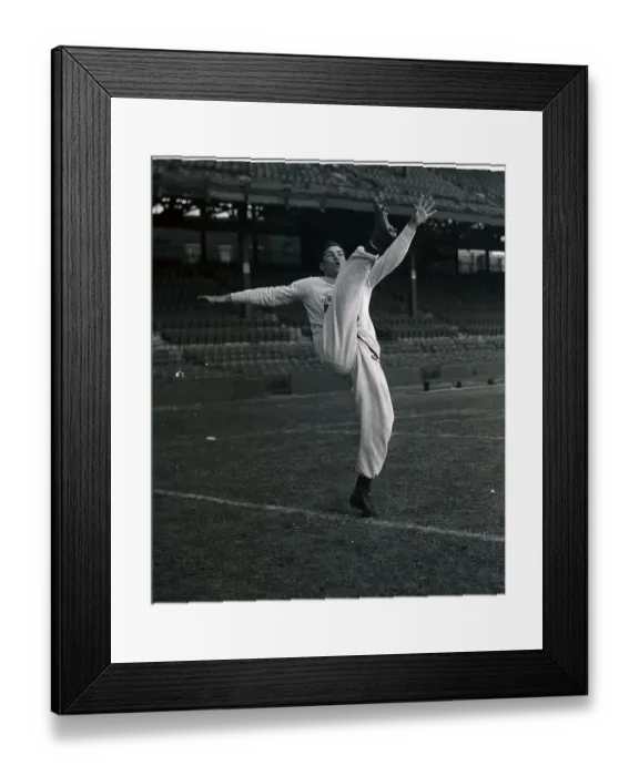 Framed Print : Sammy Baugh Practicing Kicking Framed Print : Sammy Baugh Practicing Kicking
