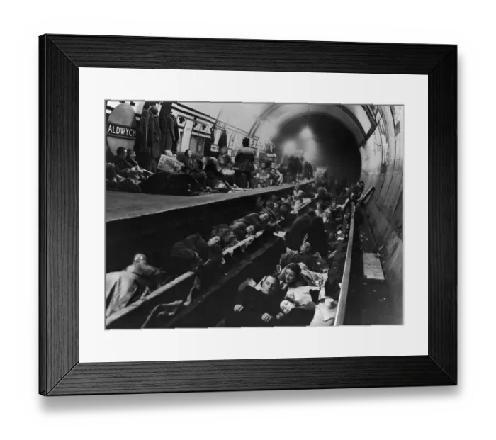 Framed Print : London Tube Station Doubling as Bomb Shelter Framed Print : London Tube Station Doubling as Bomb Shelter