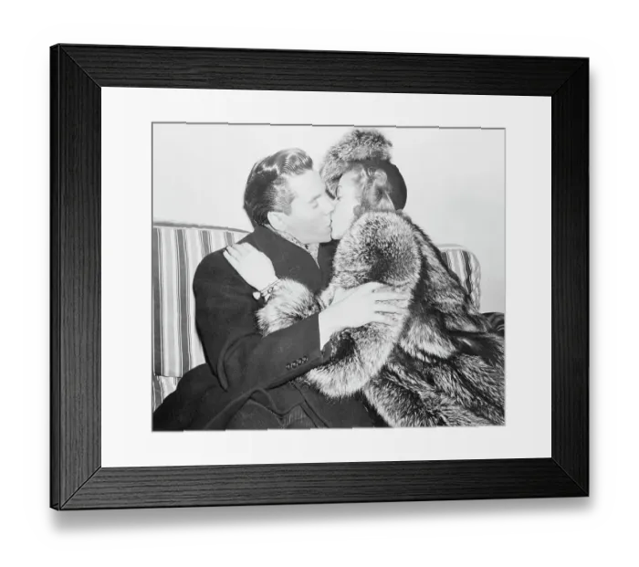 Framed Print : Desi Arnaz Kissing His New Wife Lucille Ball Framed Print : Desi Arnaz Kissing His New Wife Lucille Ball