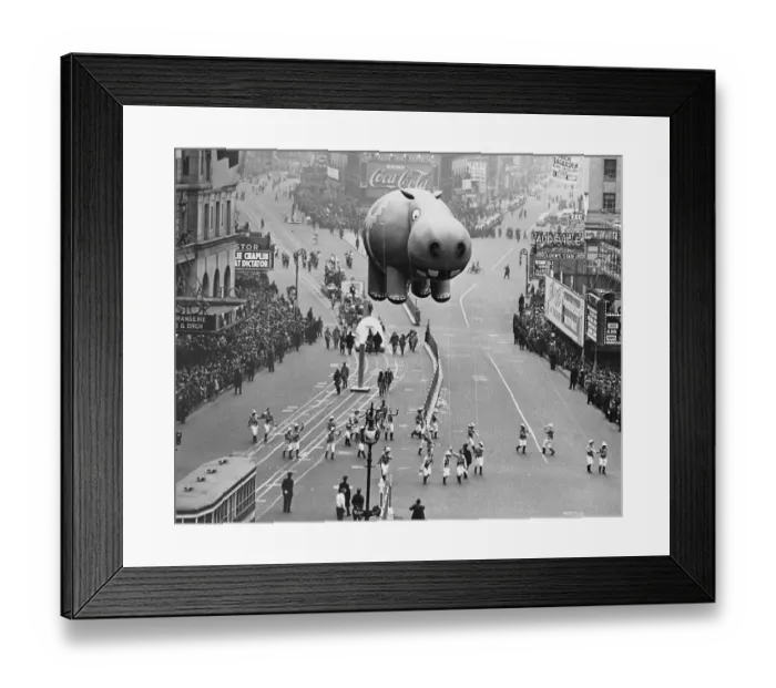 Framed Print : Hippo Balloon Floating at the Thanksgiving Day Parade Framed Print : Hippo Balloon Floating at the Thanksgiving Day Parade