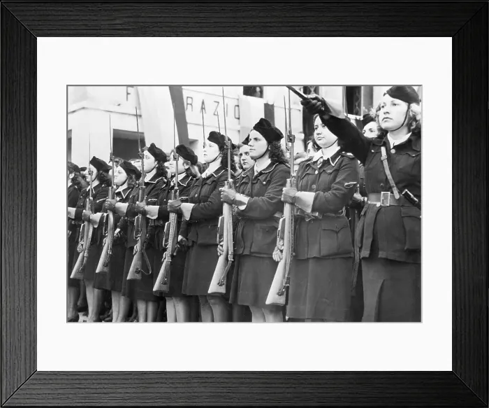 Framed Print : Women Soldiers At Attention, W / Rifles Framed Print : Women Soldiers At Attention, W / Rifles