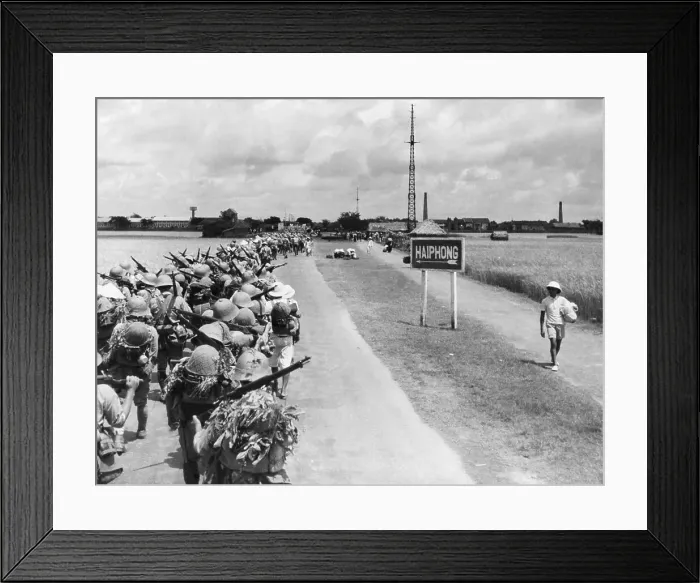 Framed Print : Japanese Troops Advancing In Haipong Framed Print : Japanese Troops Advancing In Haipong