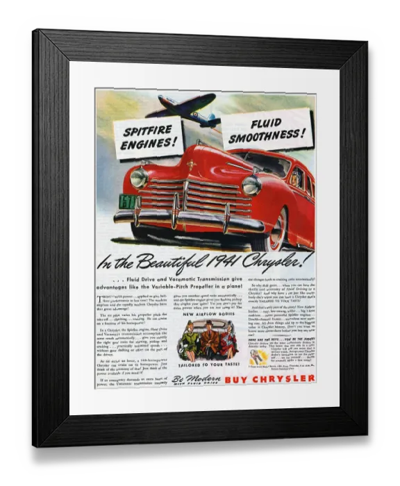 Framed Print : Advertisement for 1941 Chrysler Framed Print : Advertisement for 1941 Chrysler