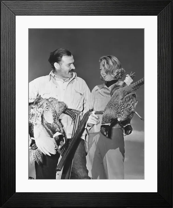 Framed Print : Ernest Hemingway and Martha Gellhorn with Brace of Pheasants Framed Print : Ernest Hemingway and Martha Gellhorn with Brace of Pheasants