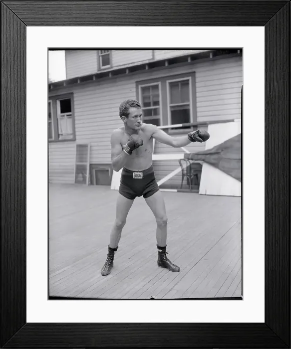 Framed Print : Lew Jenkins Standing In Fighting Stance Framed Print : Lew Jenkins Standing In Fighting Stance