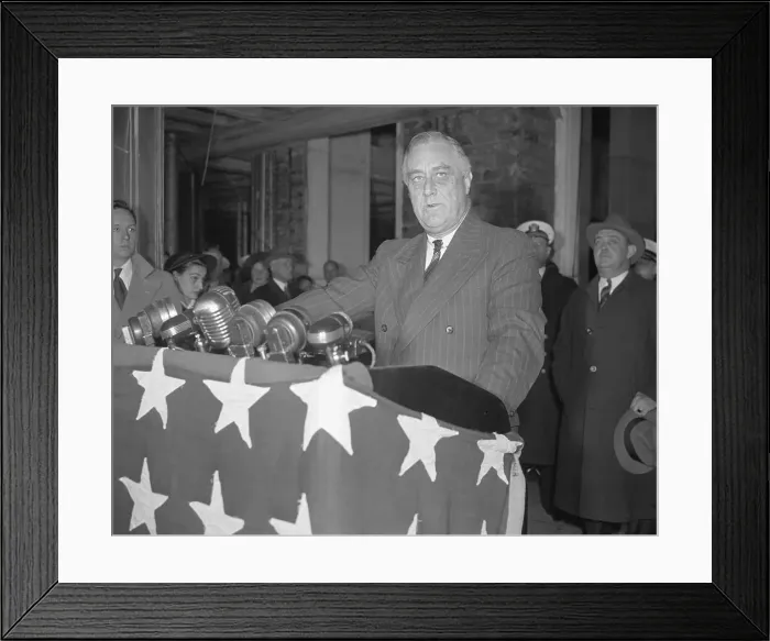 Framed Print : President Franklin D. Roosevelt at Podium Framed Print : President Franklin D. Roosevelt at Podium