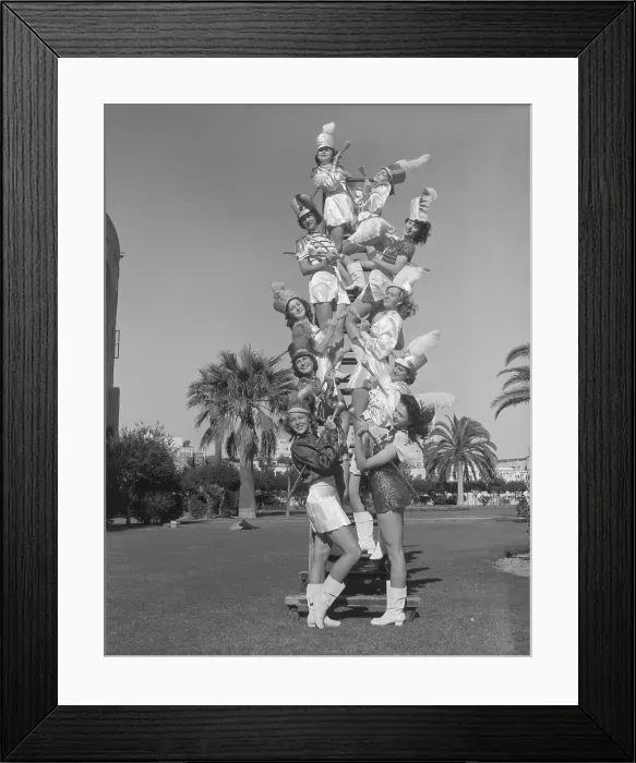 Framed Print : Pyramid / Stack Of Drum Majorettes Framed Print : Pyramid / Stack Of Drum Majorettes
