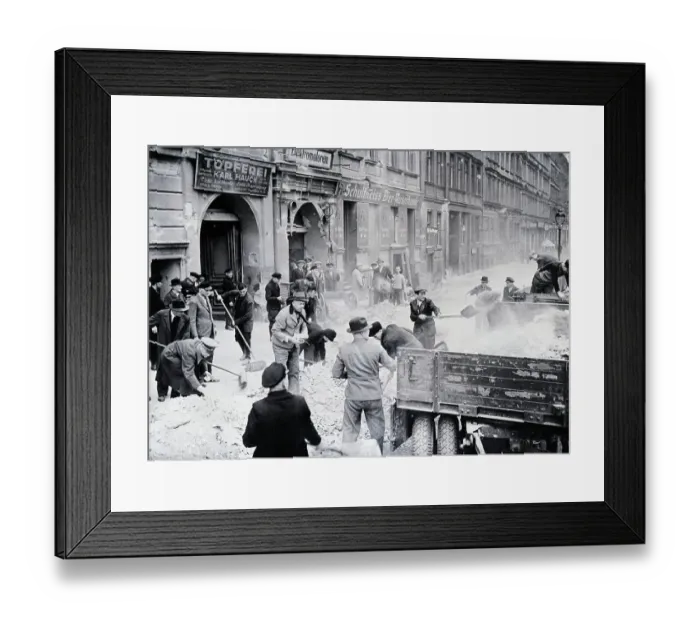 Framed Print : Berliners Shoveling Debris After Bombing
