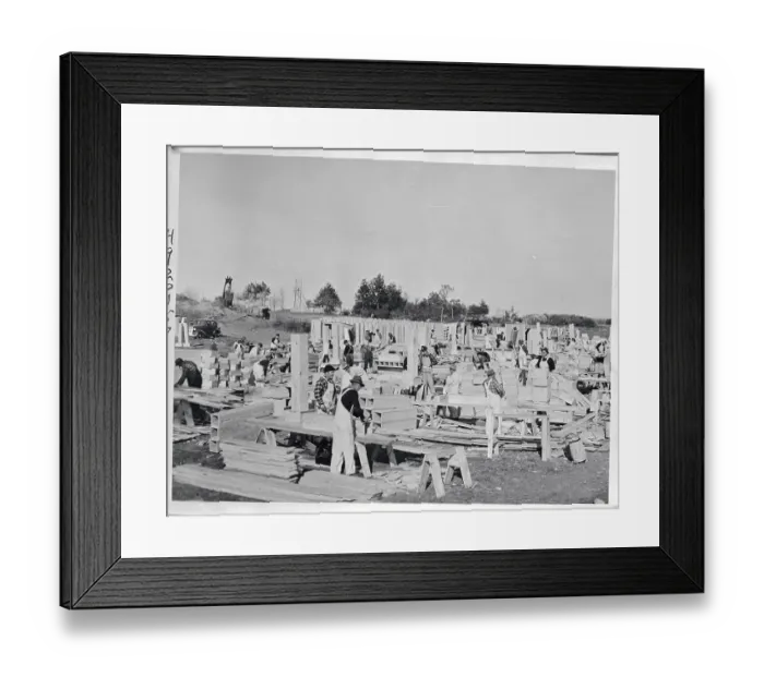Framed Print : Men Working on Building Framed Print : Men Working on Building