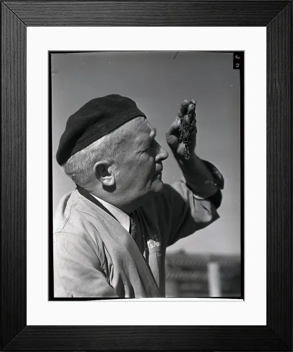 Framed Print : Man Looking at Worms Framed Print : Man Looking at Worms