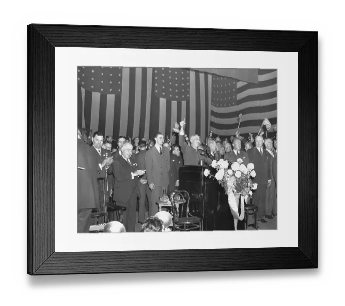 Framed Print : FDR at Campaign Rally Framed Print : FDR at Campaign Rally