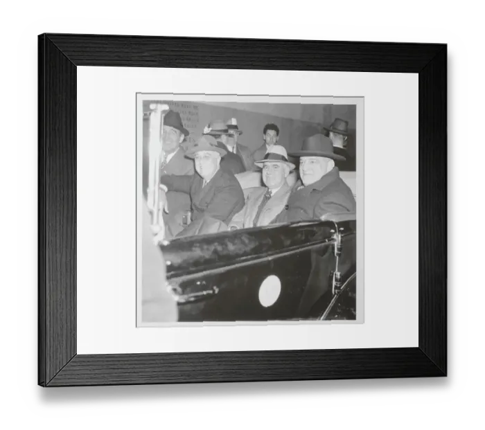 Framed Print : Fiorello La Guardia in Limousine with President Franklin Roosevelt Framed Print : Fiorello La Guardia in Limousine with President Franklin Roosevelt