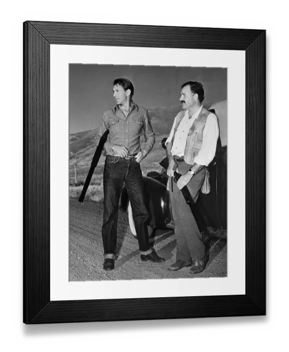 Framed Print : Gary Cooper Hunting with Ernest Hemingway Framed Print : Gary Cooper Hunting with Ernest Hemingway