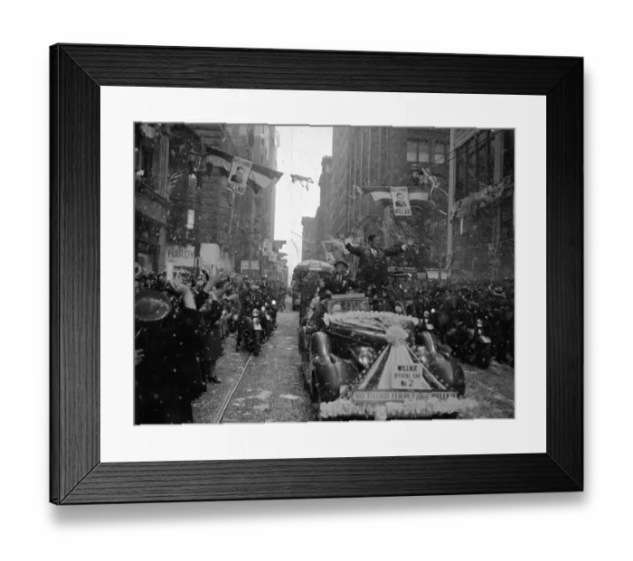 Framed Print : Wendel L. Willkie in Limousine During Parade Framed Print : Wendel L. Willkie in Limousine During Parade